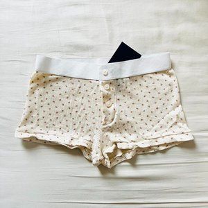 BNWT Brandy Melville/John Galt waffle knit red and green floral boy shorts with